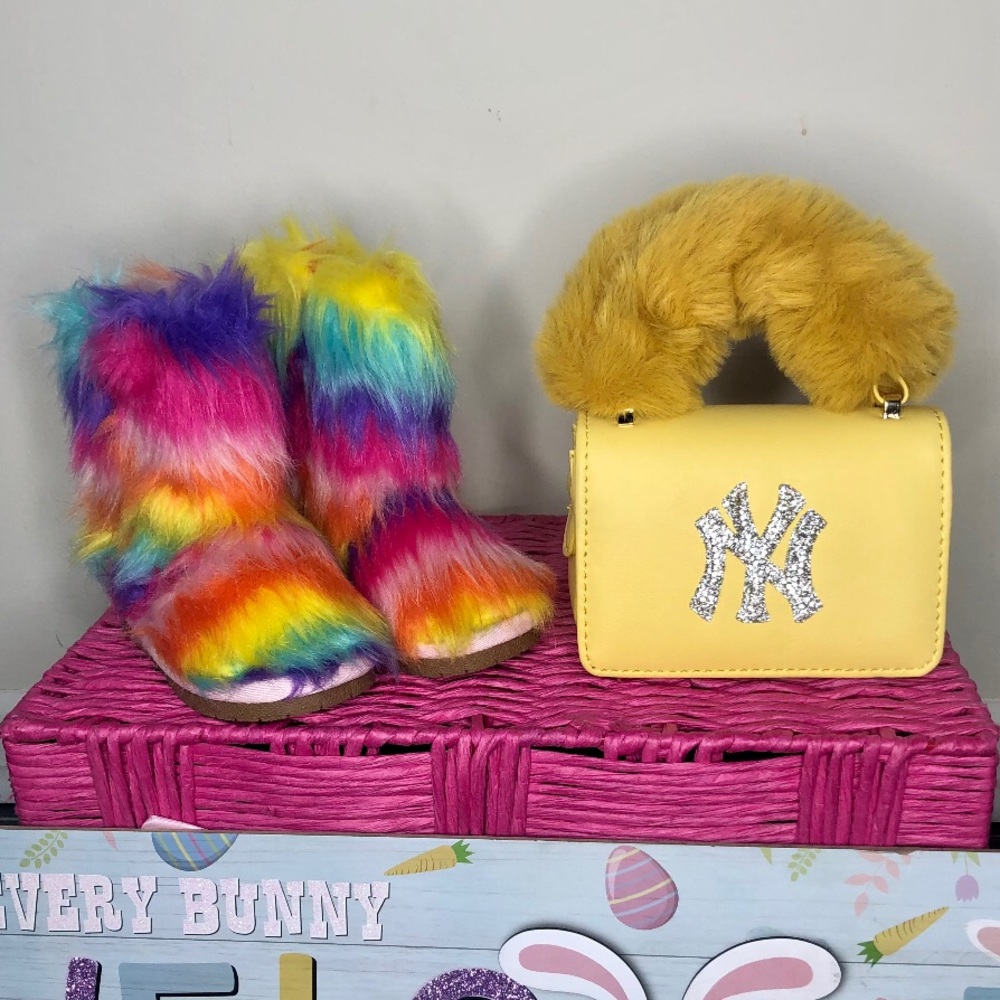 Yellow purse- Easter basket fillers toddler boots & purse